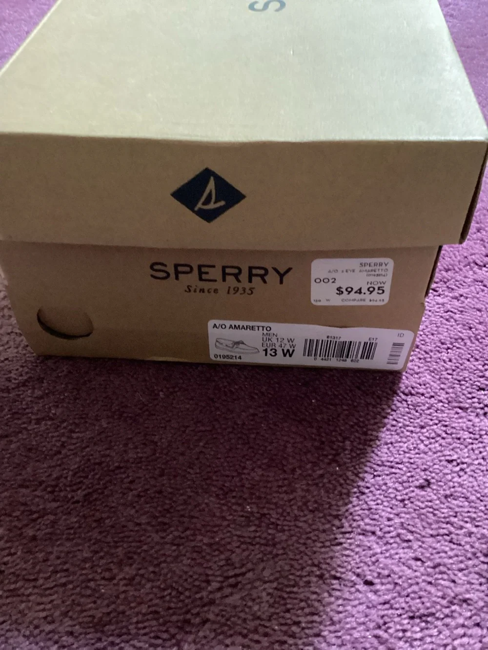 Sperry Dark Brown Leather Men’s Boat Shoes Size 13W